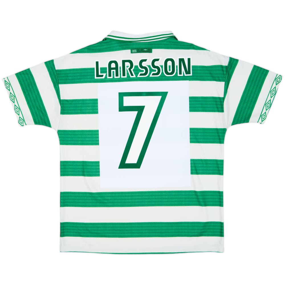 1997-99 Celtic Home Shirt Larsson #7 - 8/10 - (XL)
