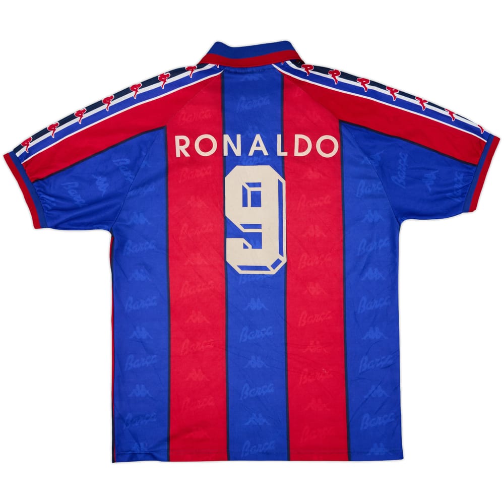 1995-97 Barcelona Home Shirt Ronaldo #9 - 8/10 - (L)