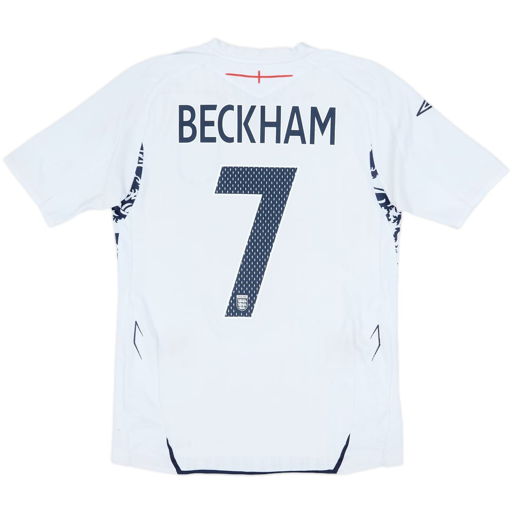 2007-09 England Home Shirt Beckham #7 - 6/10 - (S)