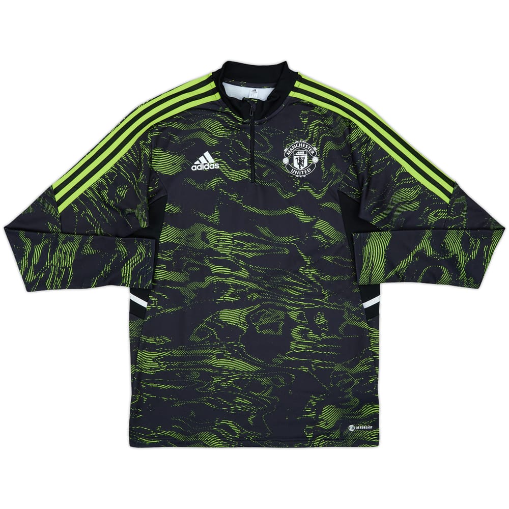 2022-23 Manchester United adidas 1/4 Zip Drill Top - 10/10 - (M)