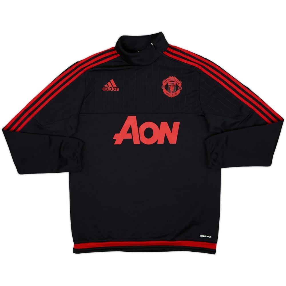 2015-16 Manchester United adidas 1/4 Zip Drill Top - 8/10 - (M)