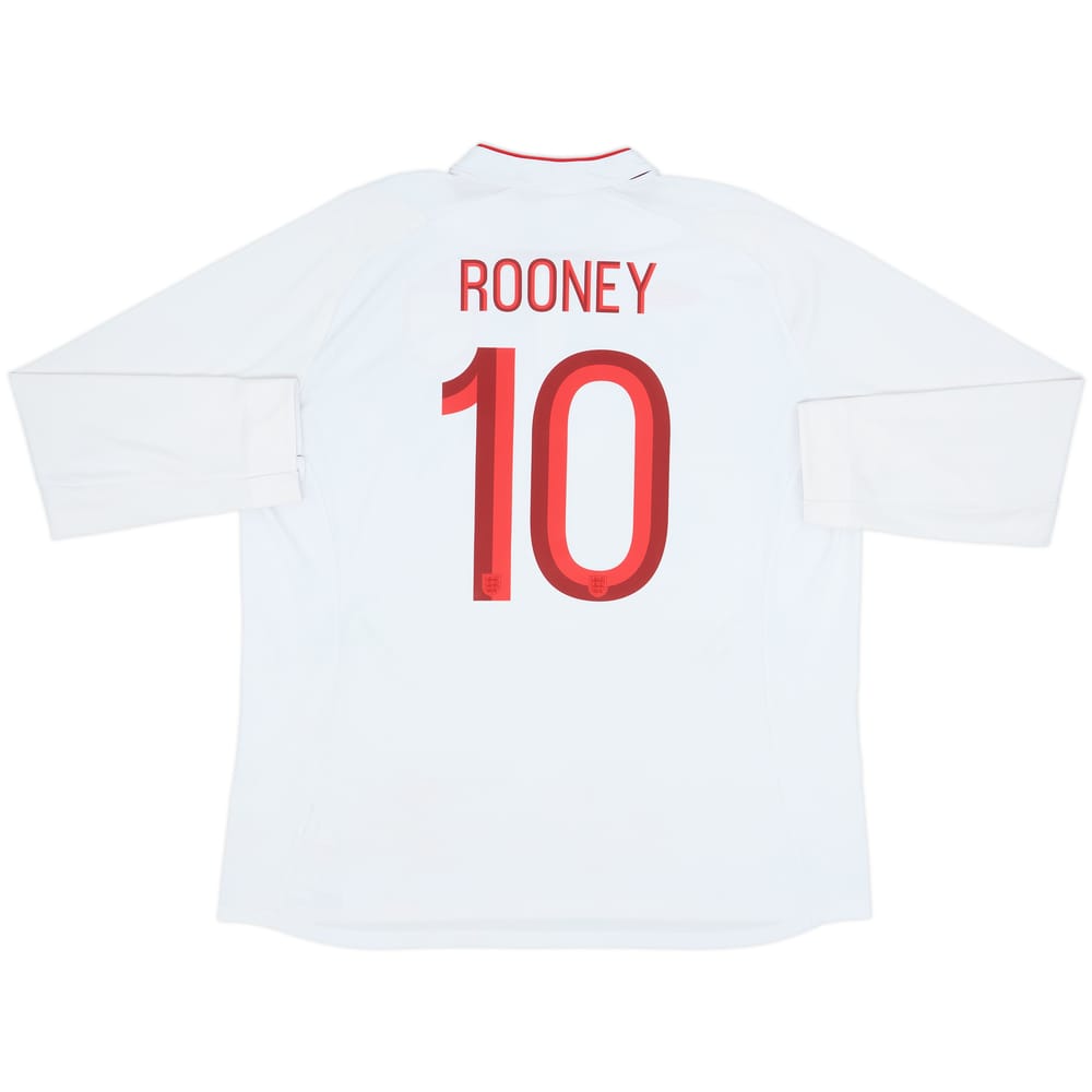 2012-13 England Home L/S Shirt Rooney #10 - 6/10 - (XXL)