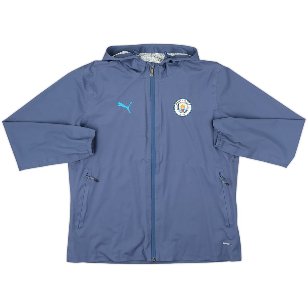 2019-20 Manchester City Puma Hooded Rain Jacket - 7/10 - (L.Boys)