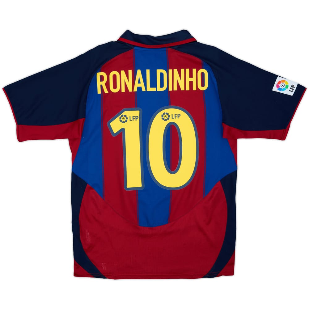 2003-04 Barcelona Home Shirt Ronaldinho #10 - 8/10 - (S)