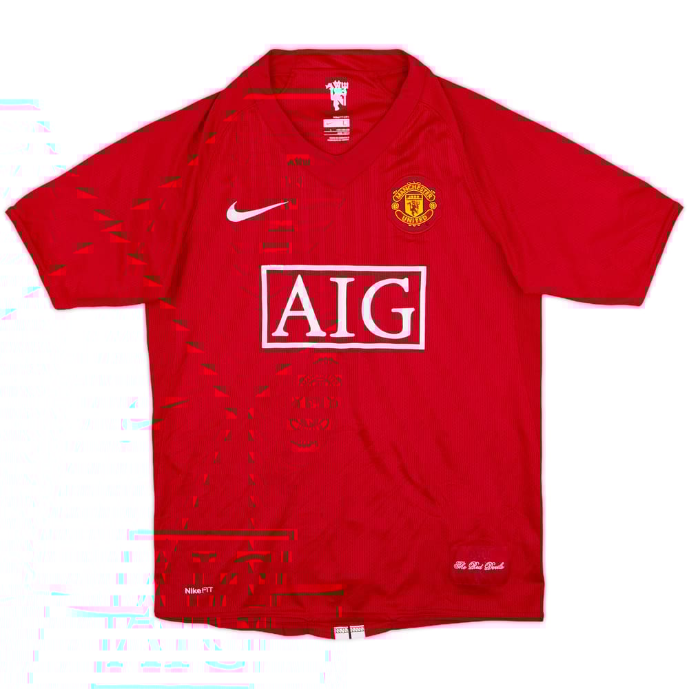 2007-09 Manchester United Home Shirt - 8/10 - (L.Boys)