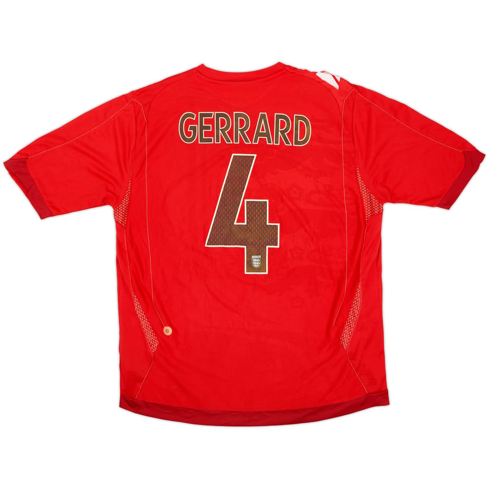 2006-08 England Away Shirt Gerrard #4 - 4/10 - (XL)