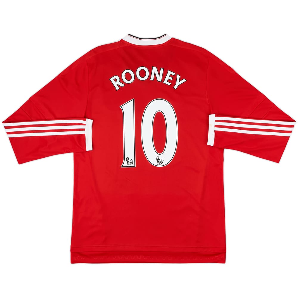 2015-16 Manchester United Home L/S Shirt Rooney #10 - 8/10 - (M)