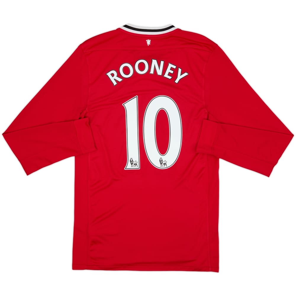 2011-12 Manchester United Home L/S Shirt Rooney #10 - 7/10 - (S)