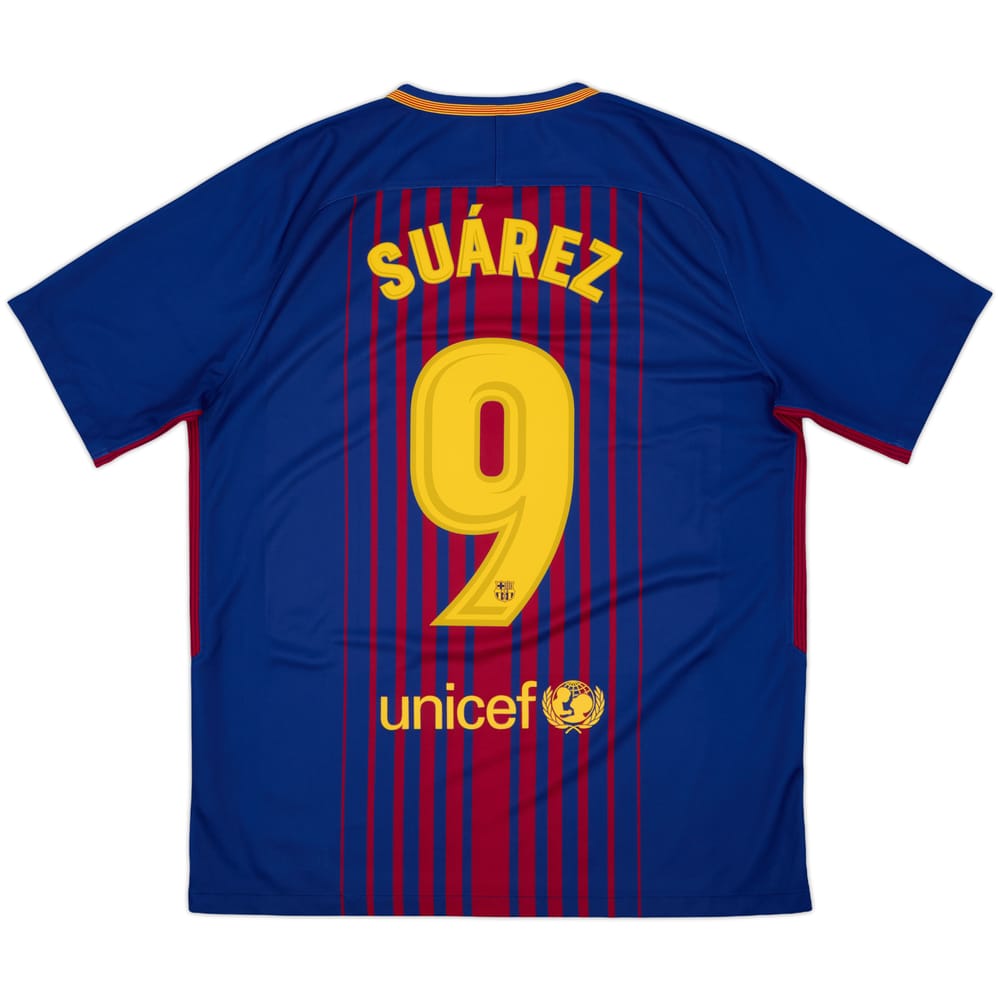 2017-18 Barcelona Home Shirt Suarez #9 - 9/10 - (L)