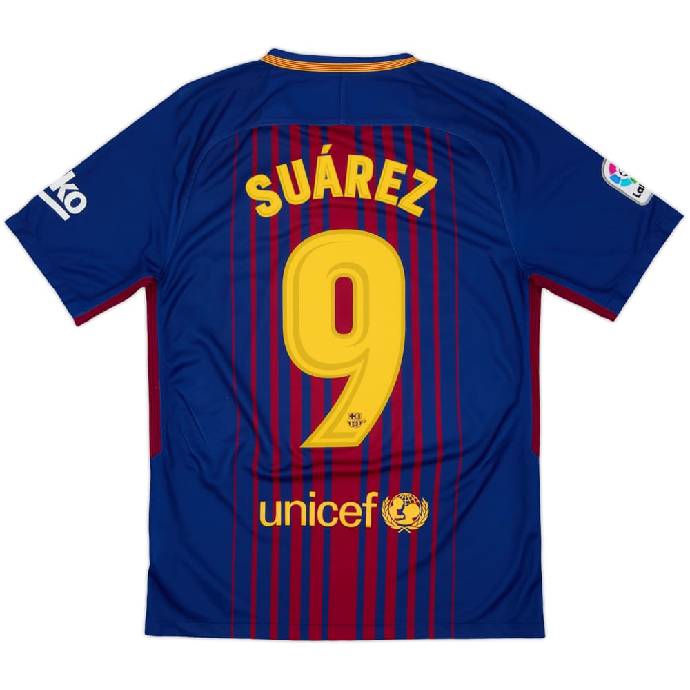 2017-18 Barcelona Home Shirt Suarez #9 - 8/10 - (S)
