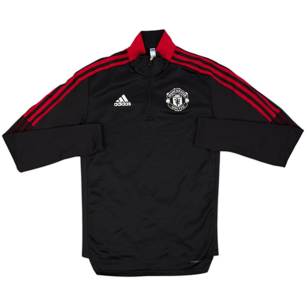 2021-22 Manchester United adidas 1/4 Zip Drill Top - 8/10 - (S)