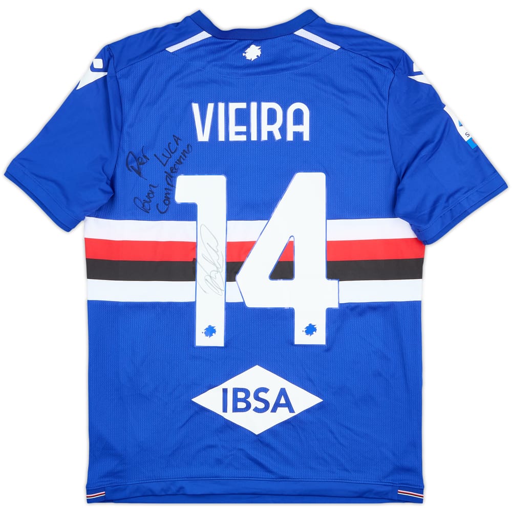 2021-22 Sampdoria Match Issue Signed Home Shirt Vieira #14