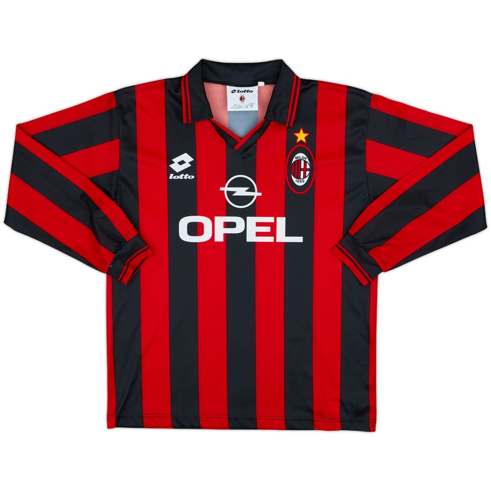 1997-98 AC Milan Home L/S Shirt - 8/10 - (XL.Boys)