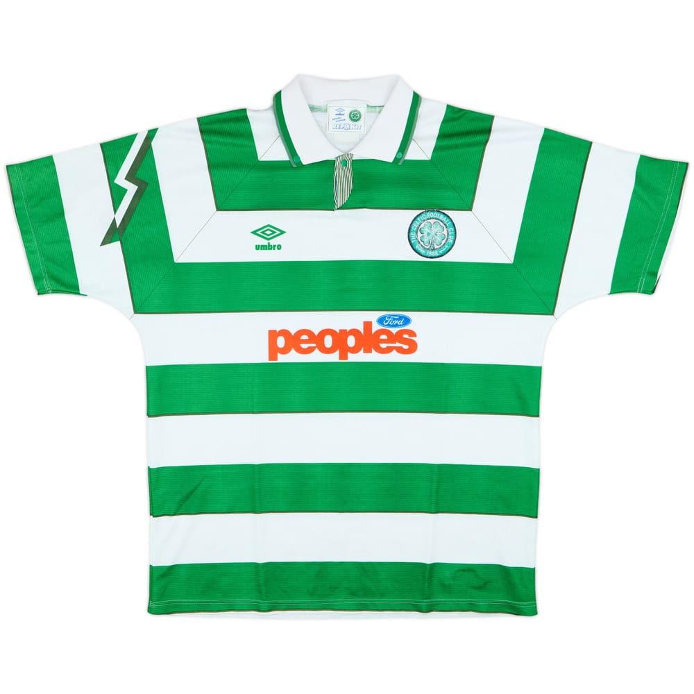 1991-92 Celtic Home Shirt - 7/10 - (XL)