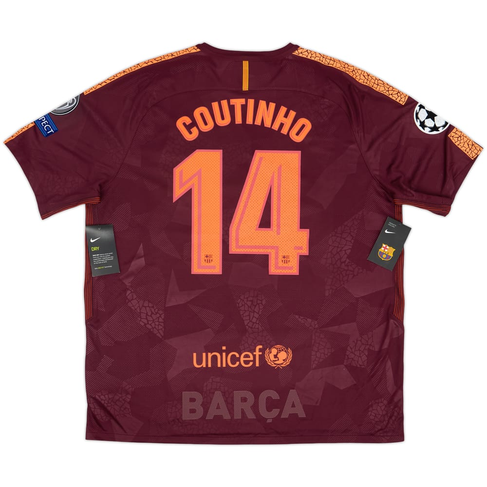 Camiseta de la tercera equipación del Barcelona 2017-18 Coutinho #14 (XXL)