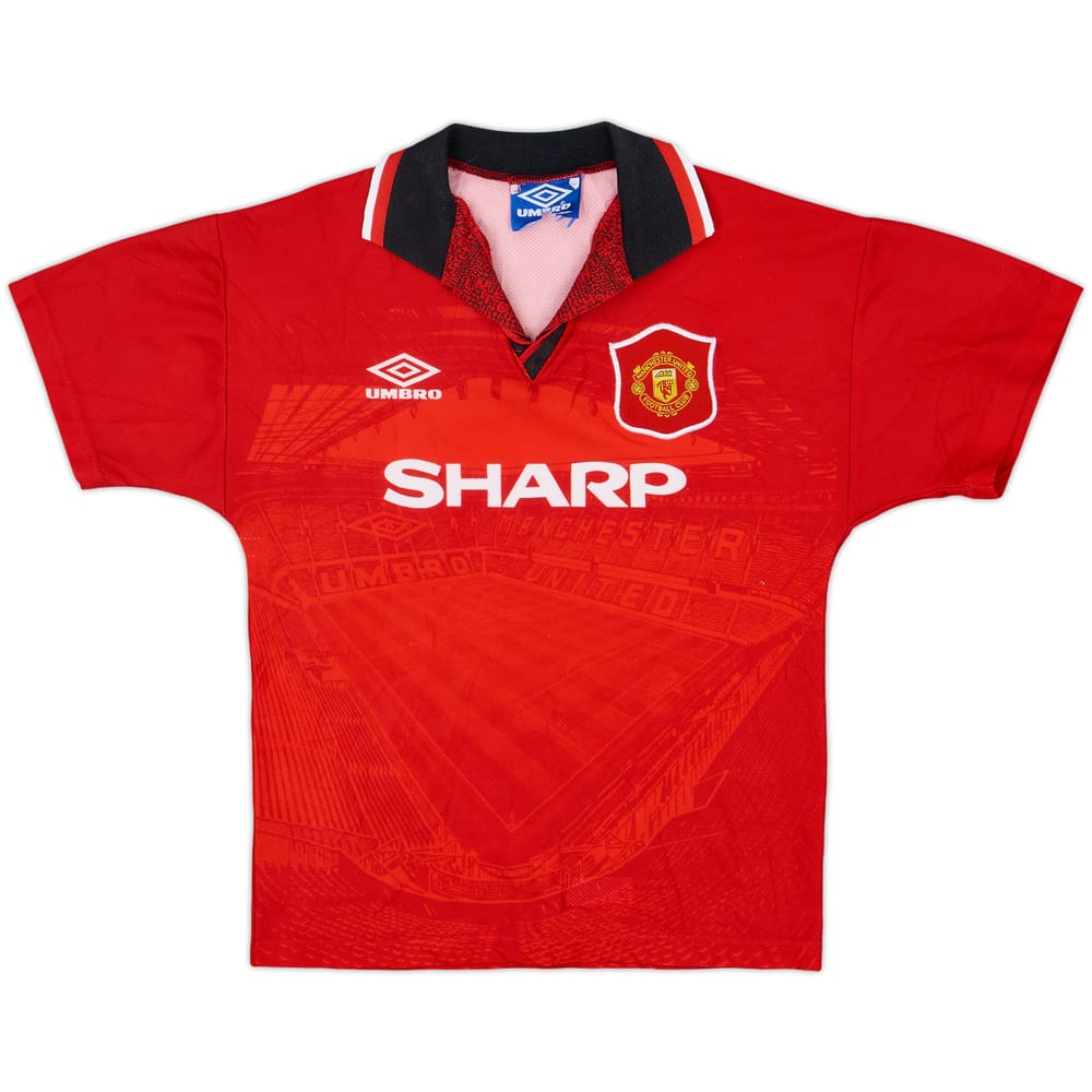 1994-96 Manchester United Home Shirt - 8/10 - (L.Boys)