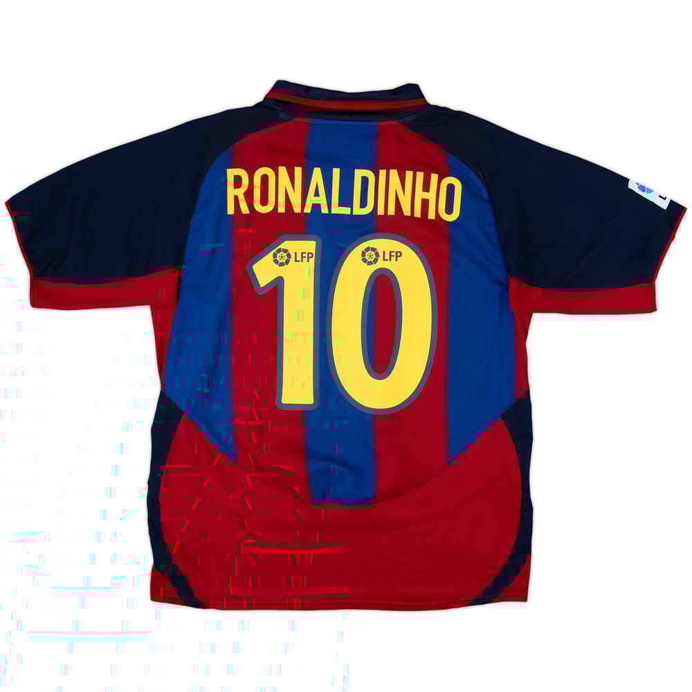 2003-04 Barcelona Home Shirt Ronaldinho #10 - 8/10 - (L)