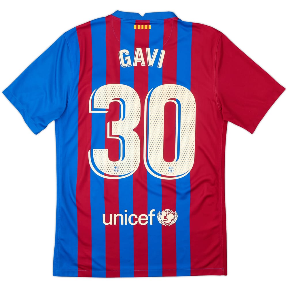 2021-22 Barcelona Home Shirt Gavi #30 - 7/10 - (S)
