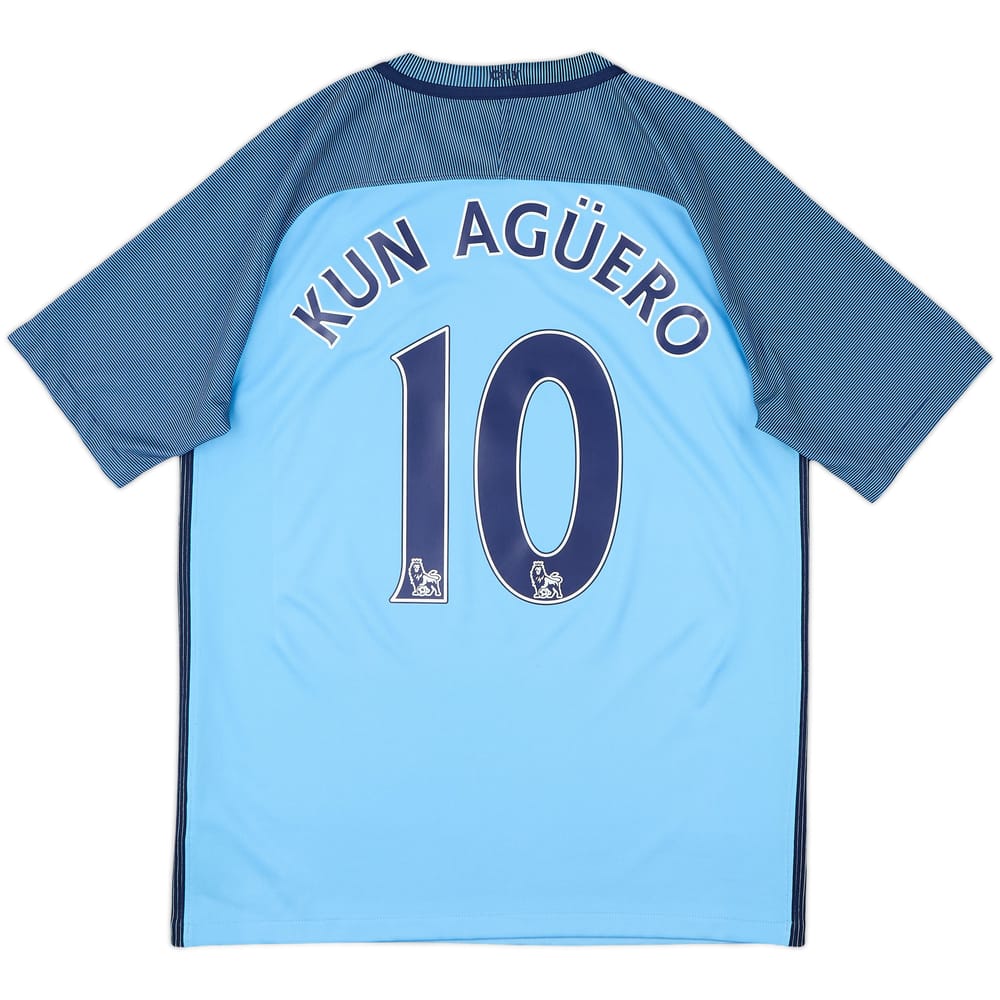 2016-17 Manchester City Home Shirt Kun Aguero #10 - 8/10 - (M)