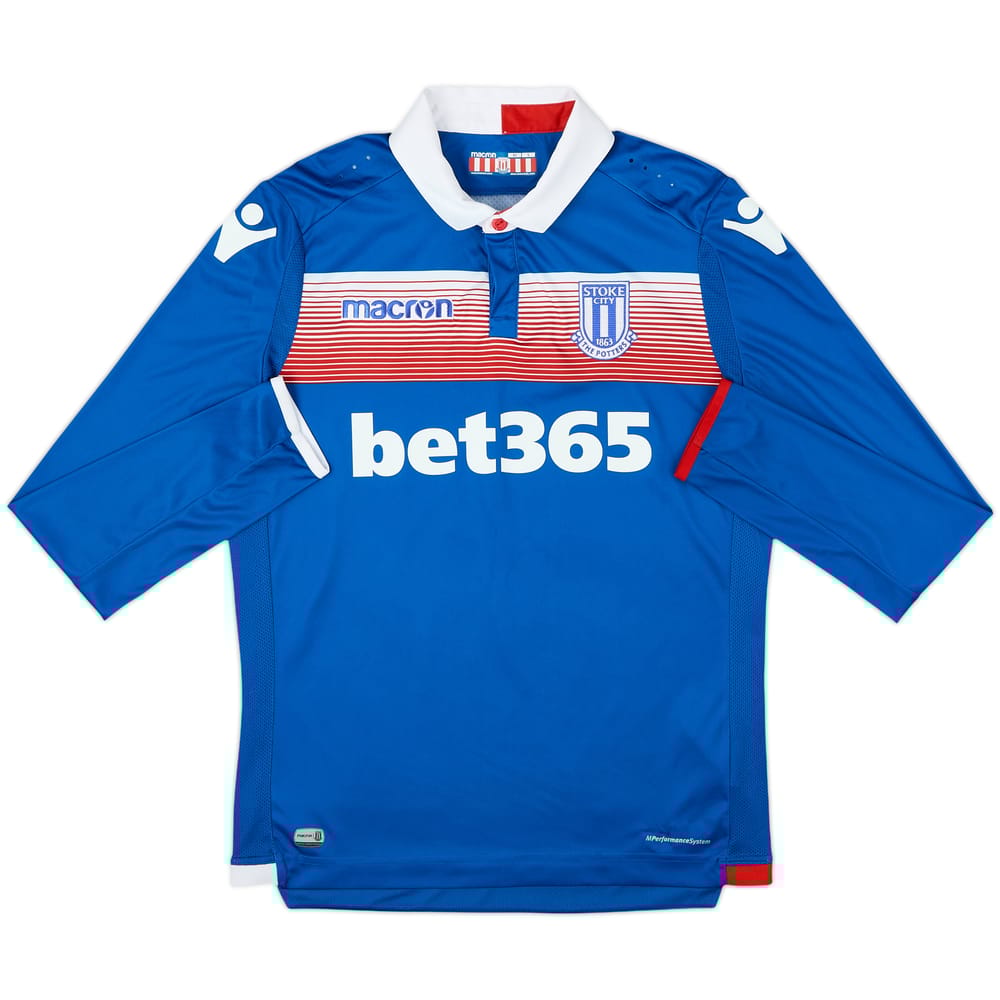 2017-18 Stoke City Away L/S Shirt - 10/10 - (S)