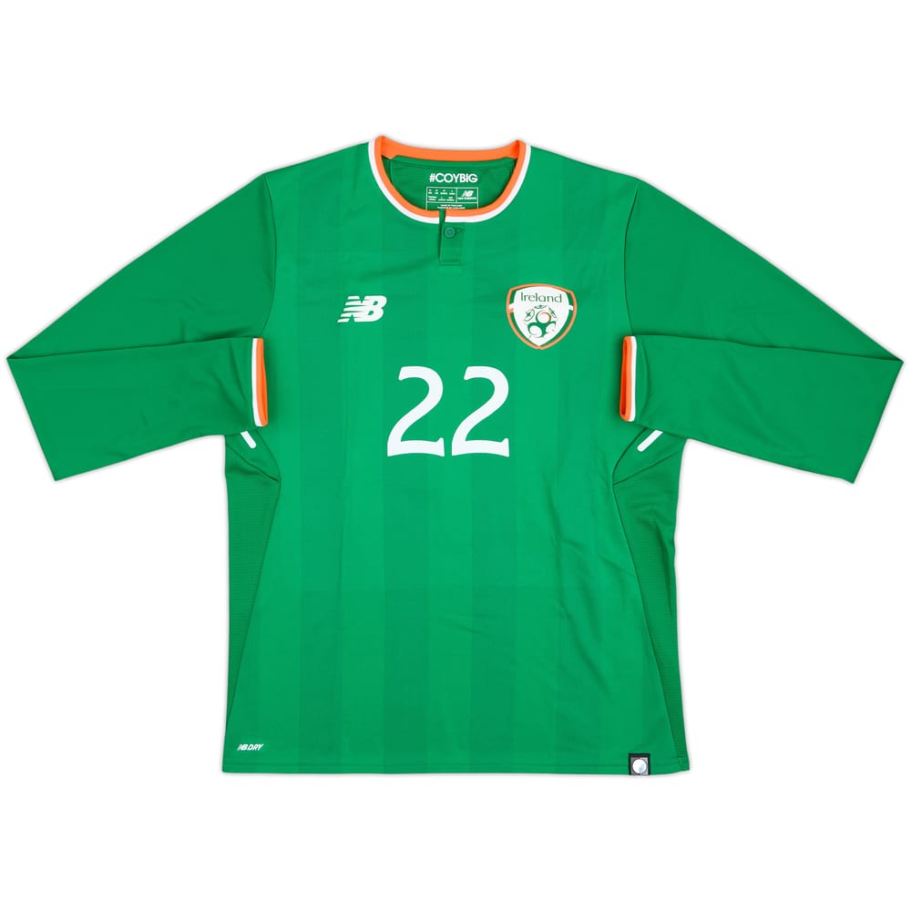 2017-18 Ireland Match Issue Home L/S Shirt #22