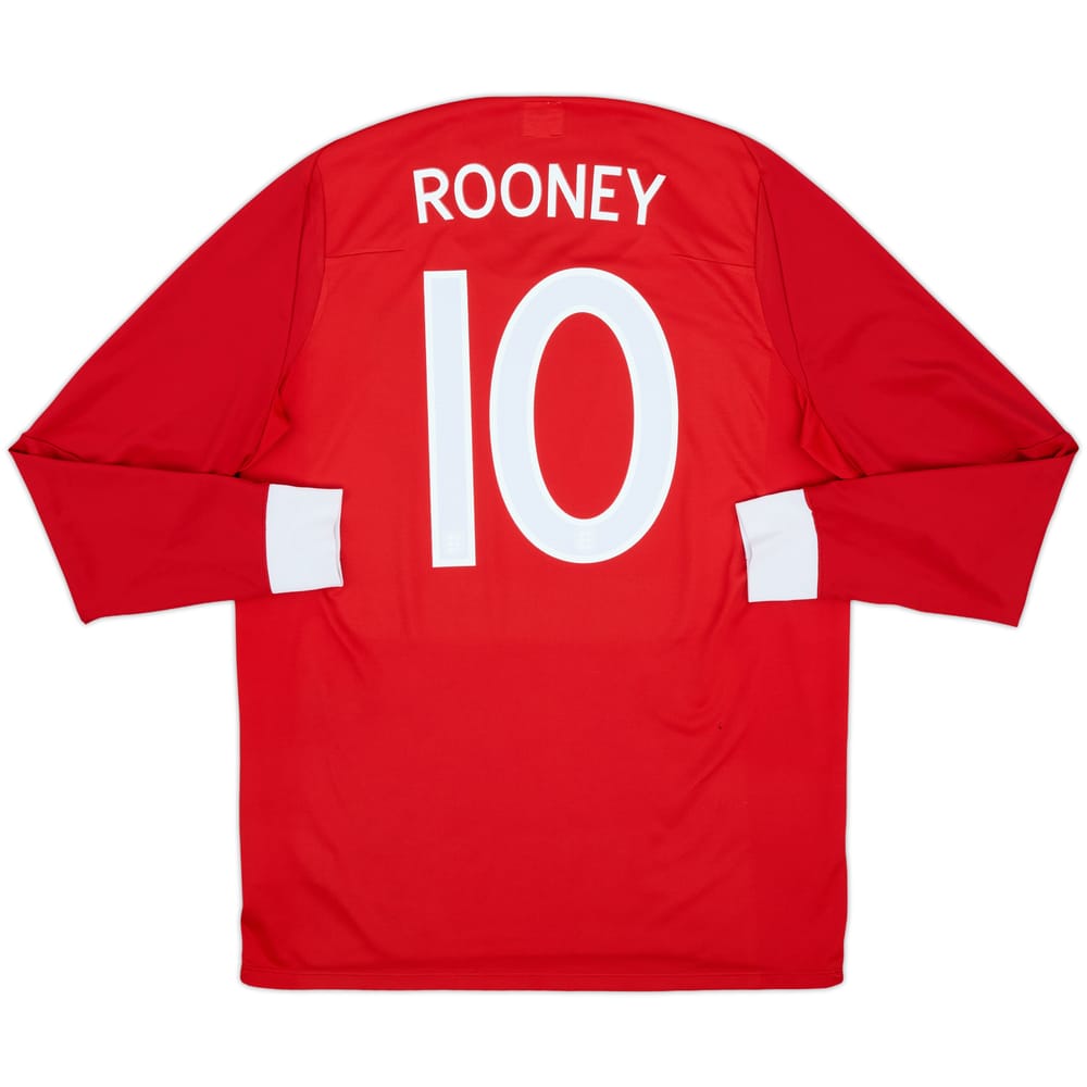 2010-11 England Away L/S Shirt Rooney #10 - 6/10 - (L)