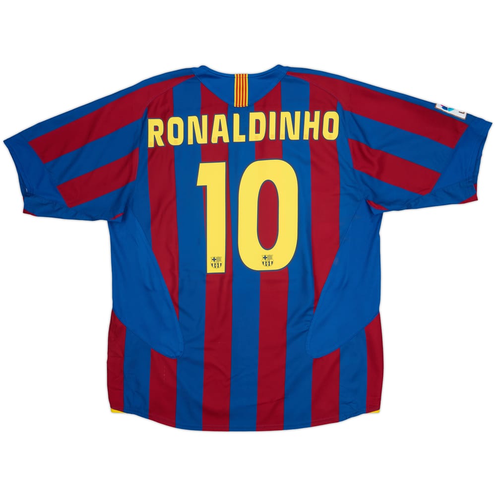 2005-06 Barcelona Home Shirt Ronaldinho #10 - 8/10 - (XL)