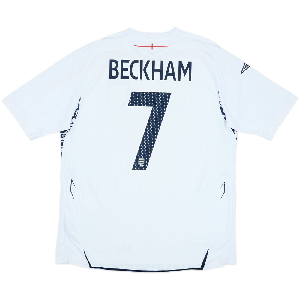 2007-09 England Home Shirt Beckham #7 - 7/10 - (XL)