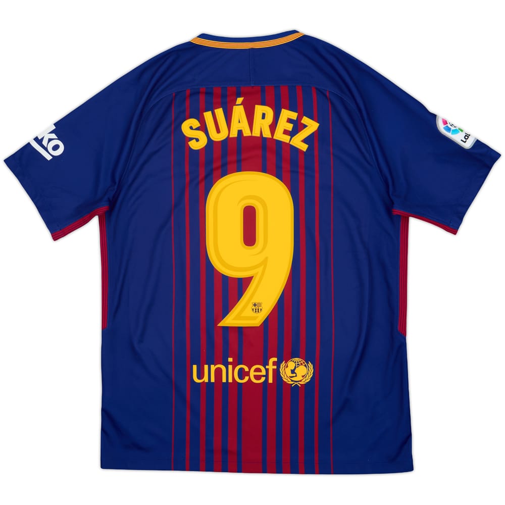 2017-18 Barcelona Home Shirt Suarez #9 - 9/10 - (M)