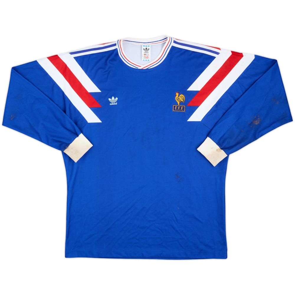 1990-91 France U-21 Match Worn Home L/S Shirt #12
