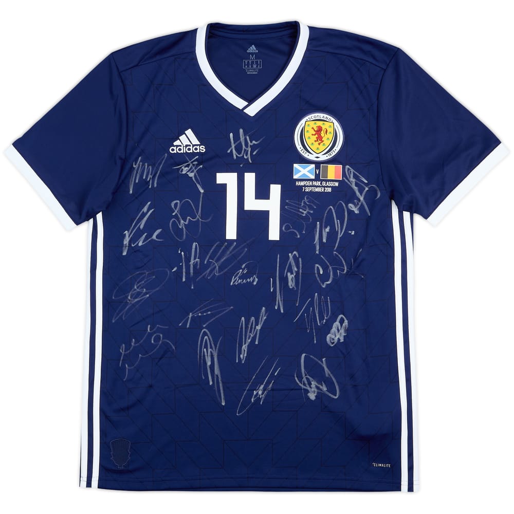 2018 Scotland Player Issue Squad Signed Home Shirt #14 - 9/10 - (M)