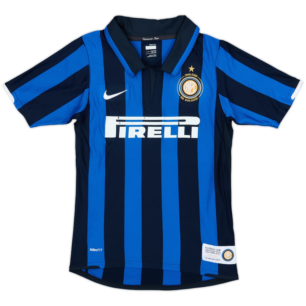 2007-08 Inter Milan Centenary Home Shirt - 6/10 - (L.Boys)