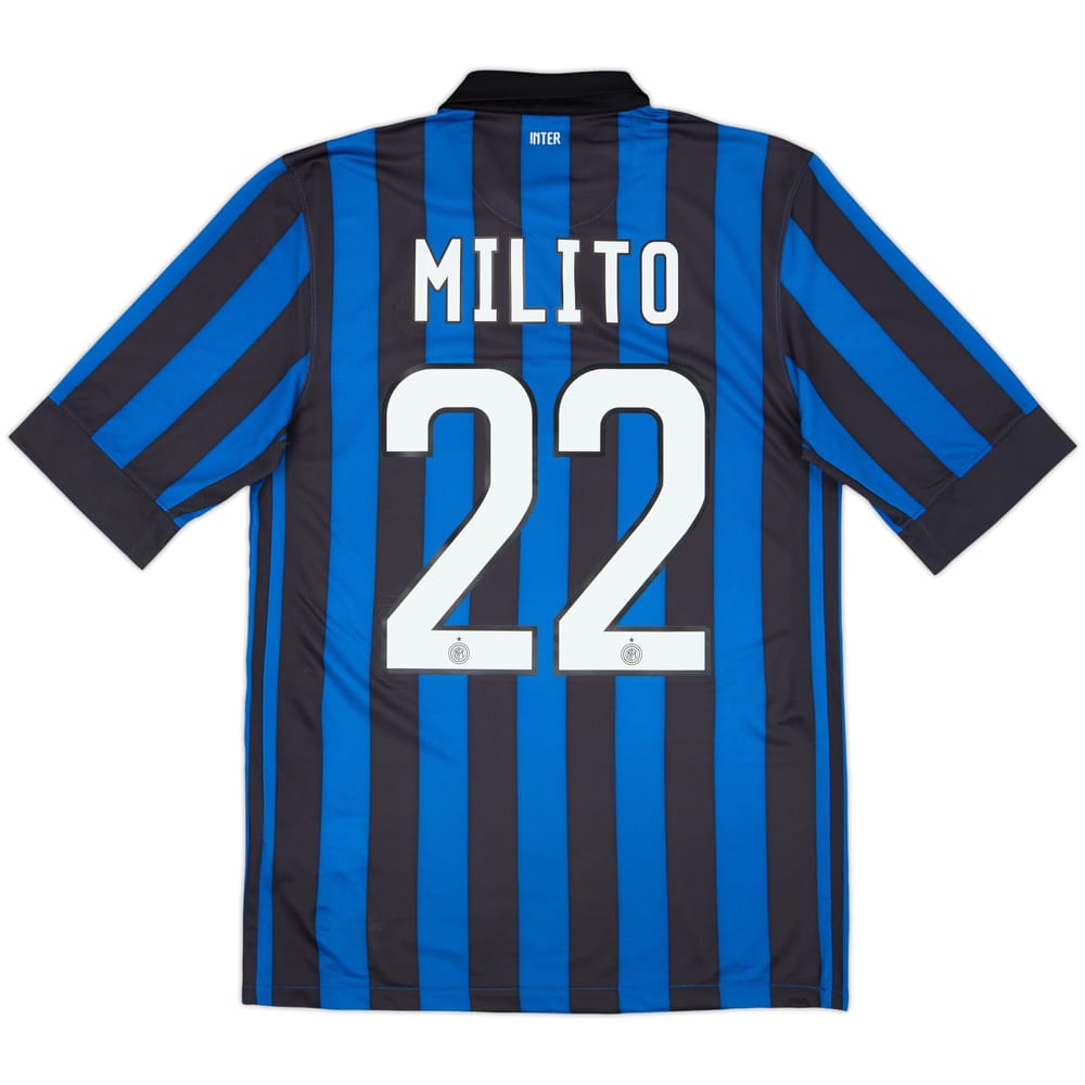 2011-12 Inter Milan Home Shirt Milito #22 - 8/10 - (S)