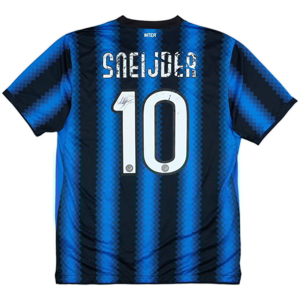 2010-11 Inter Milan Signed Home Shirt Sneijder #10 - 4/10 - (L)