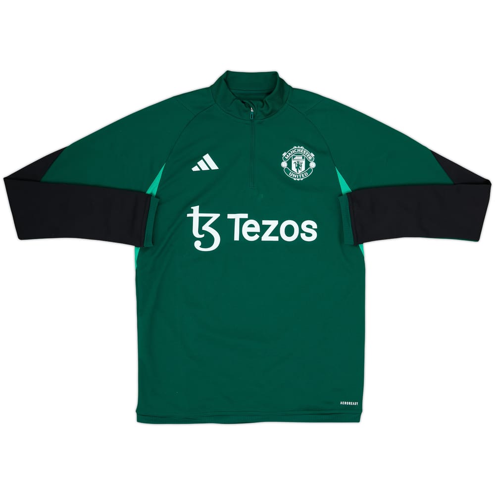 2024-25 Manchester United adidas 1/4 Zip Training Top - 8/10 - (M)
