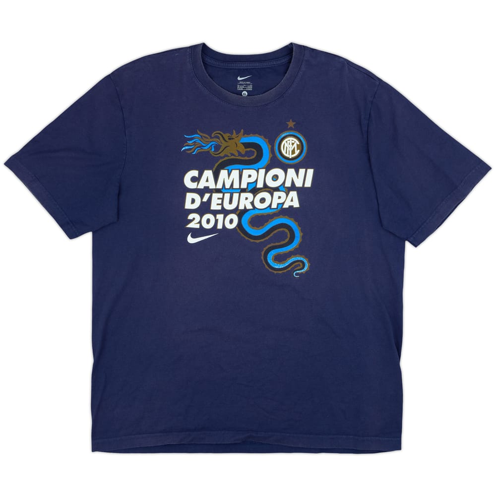 2009-10 Inter Milan Nike 'Campioni D'Europa' Cotton Tee - 8/10 - (XL)
