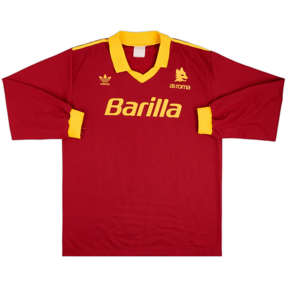 1991-92 Roma Match Issue Home L/S Shirt #9