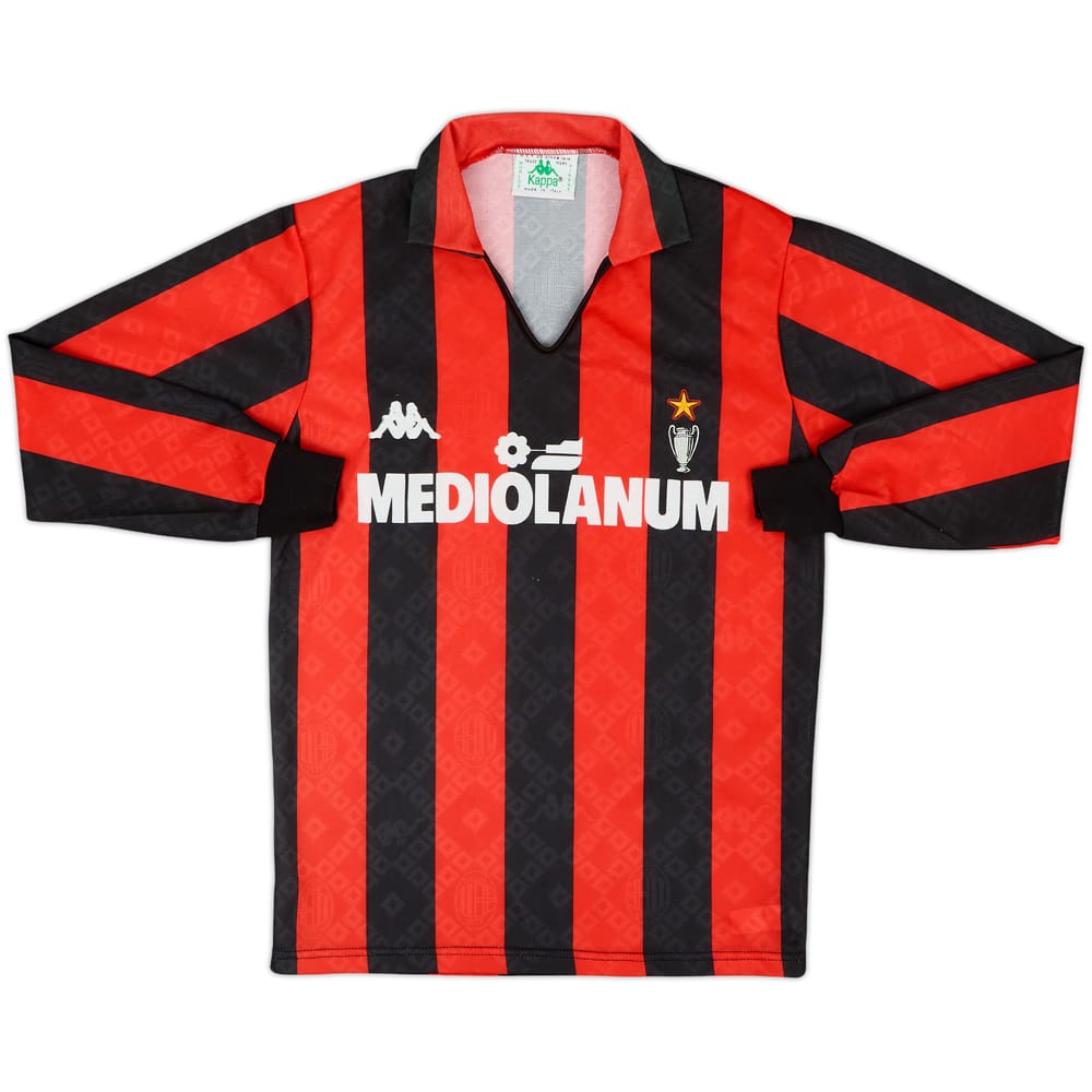 1989-90 AC Milan Home L/S Shirt - 8/10 - (L.Boys)