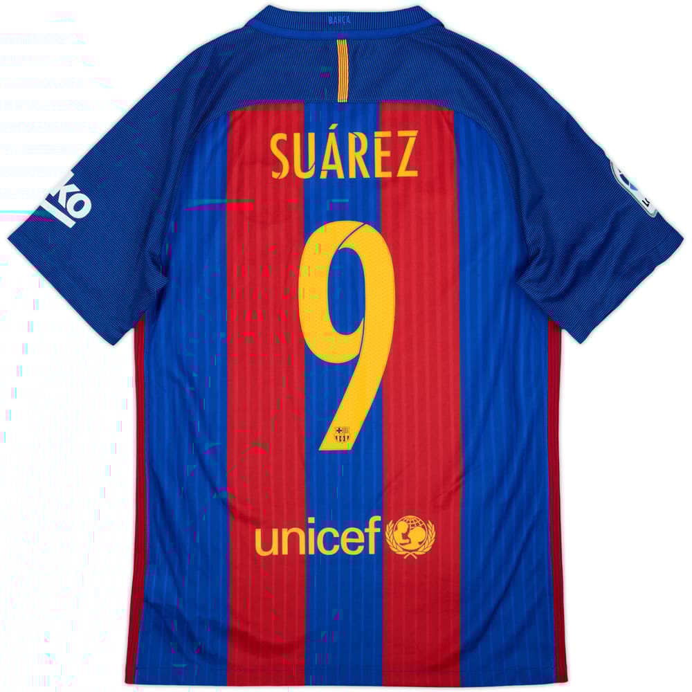 2016-17 Barcelona Home Shirt Suarez #9 - 8/10 - (S)