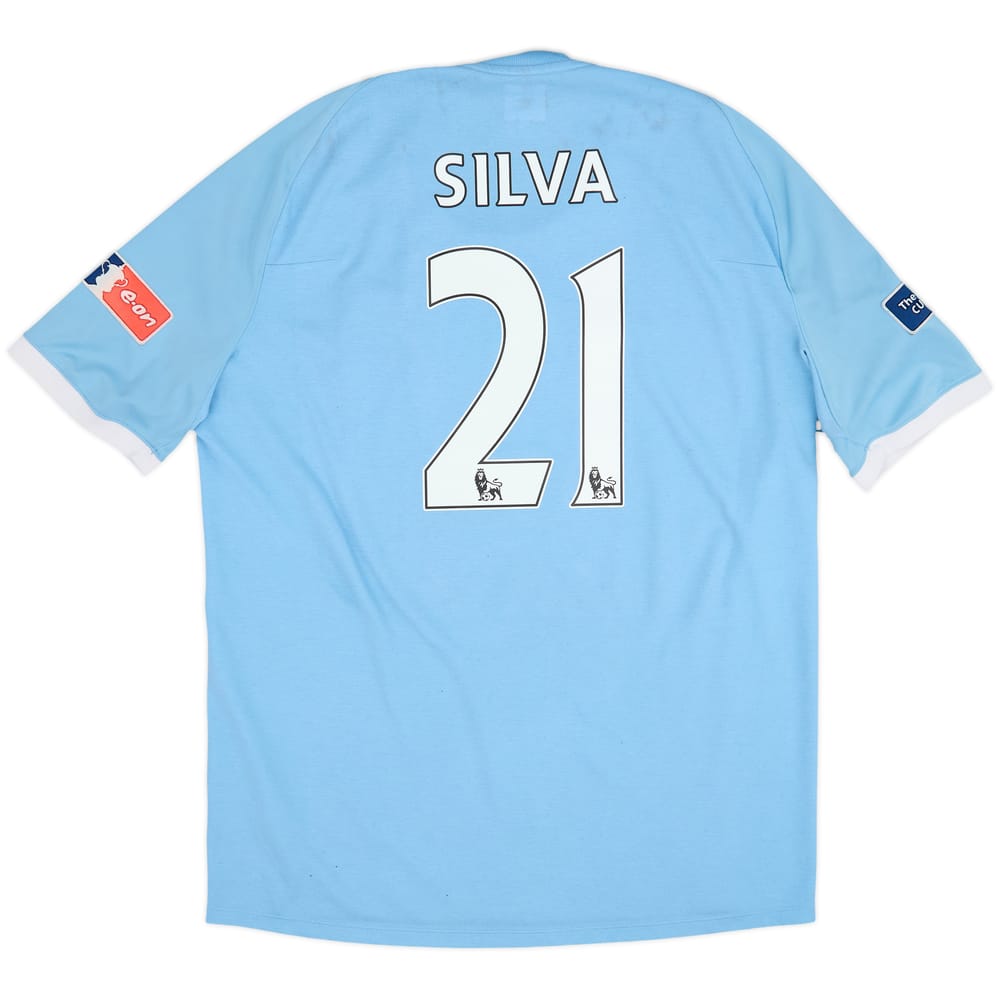 2010-11 Manchester City Home Shirt Silva #21 - 6/10 - (XL)