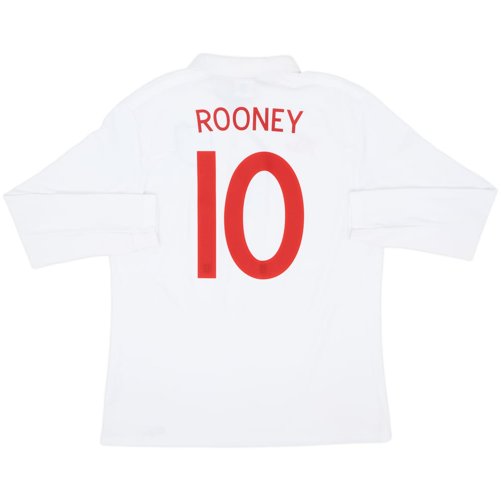 2009-10 England Home L/S Shirt Rooney #10 - 8/10 - (L)