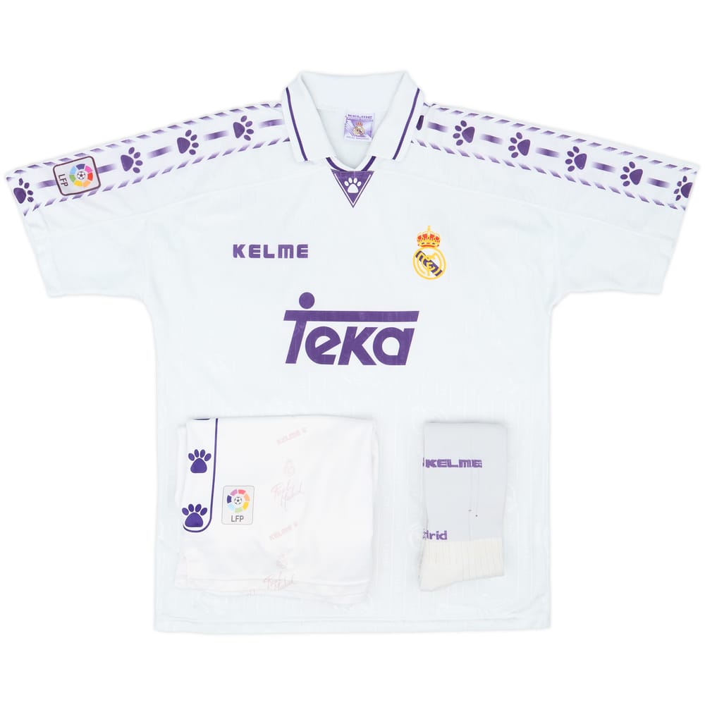 1996-97 Real Madrid Home Full Kit - 8/10 - (L)