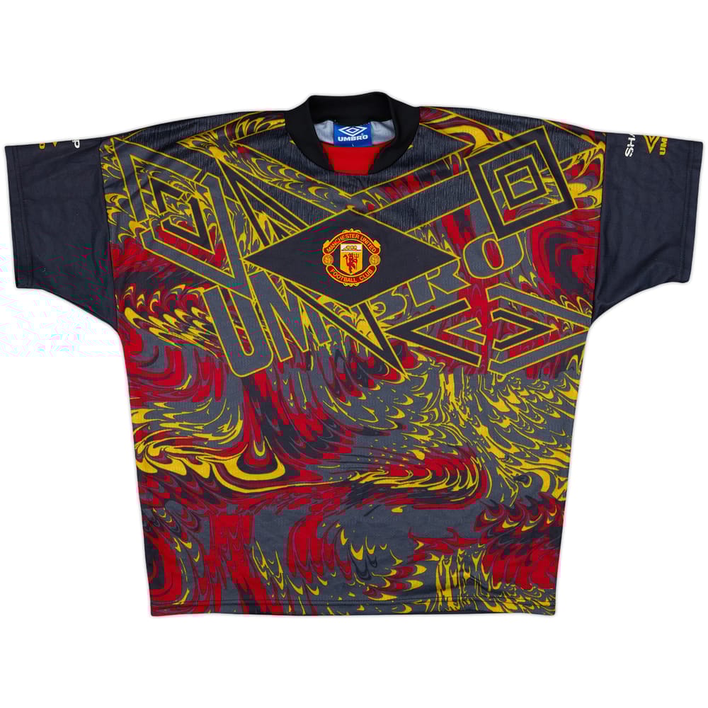 1994-96 Manchester United Umbro Training Shirt - 8/10 - (L)