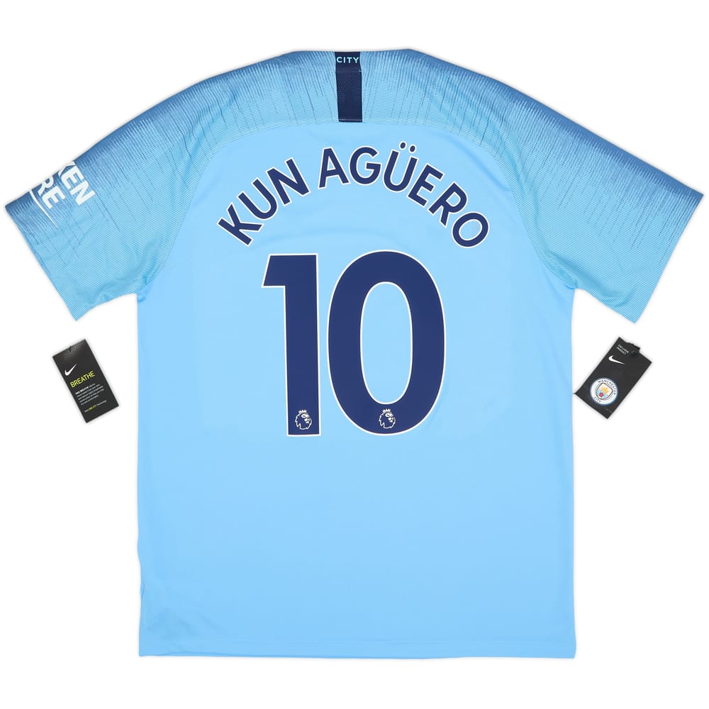 2018-19 Manchester City Camiseta Local Kun Aguero #10 (L)