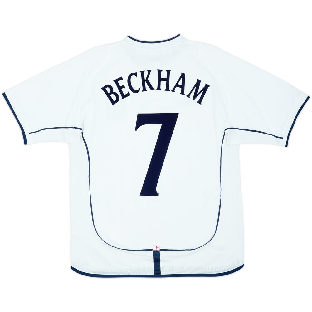 2001-03 England Home Shirt Beckham #7 - 6/10 - (M)