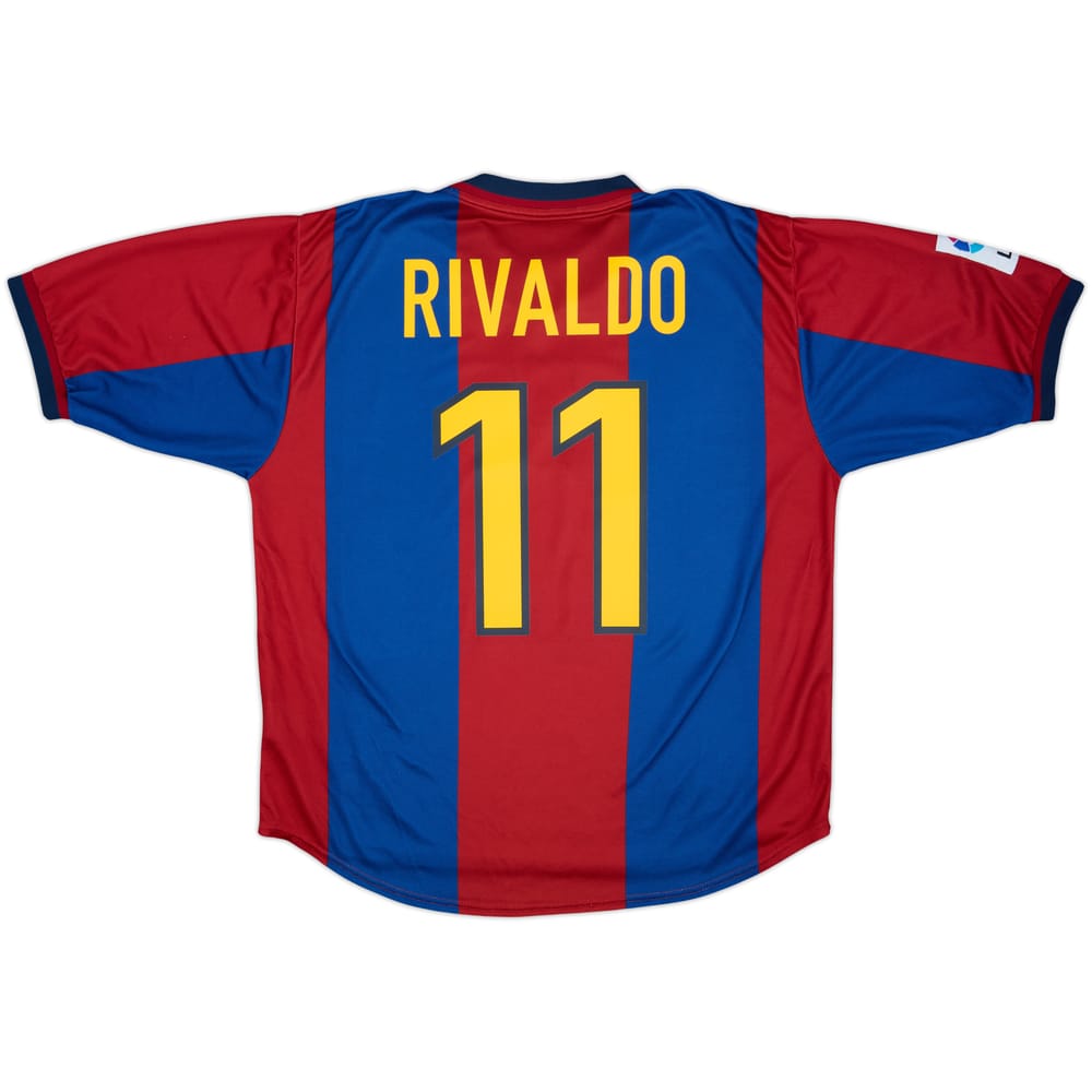 1998-00 Barcelona Home Shirt Rivaldo #11 - 8/10 - (L)