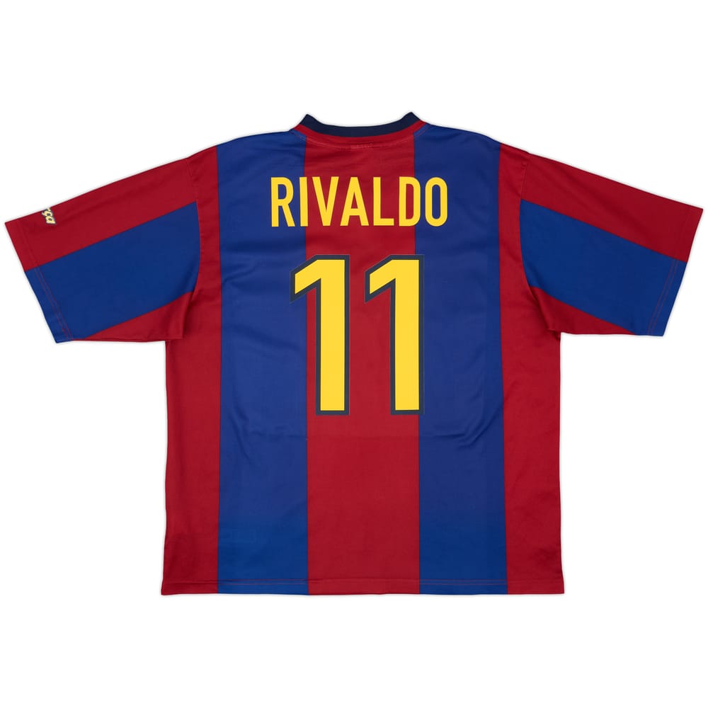 1998-00 Barcelona Basic Home Shirt Rivaldo #11 - 9/10 - (XL)