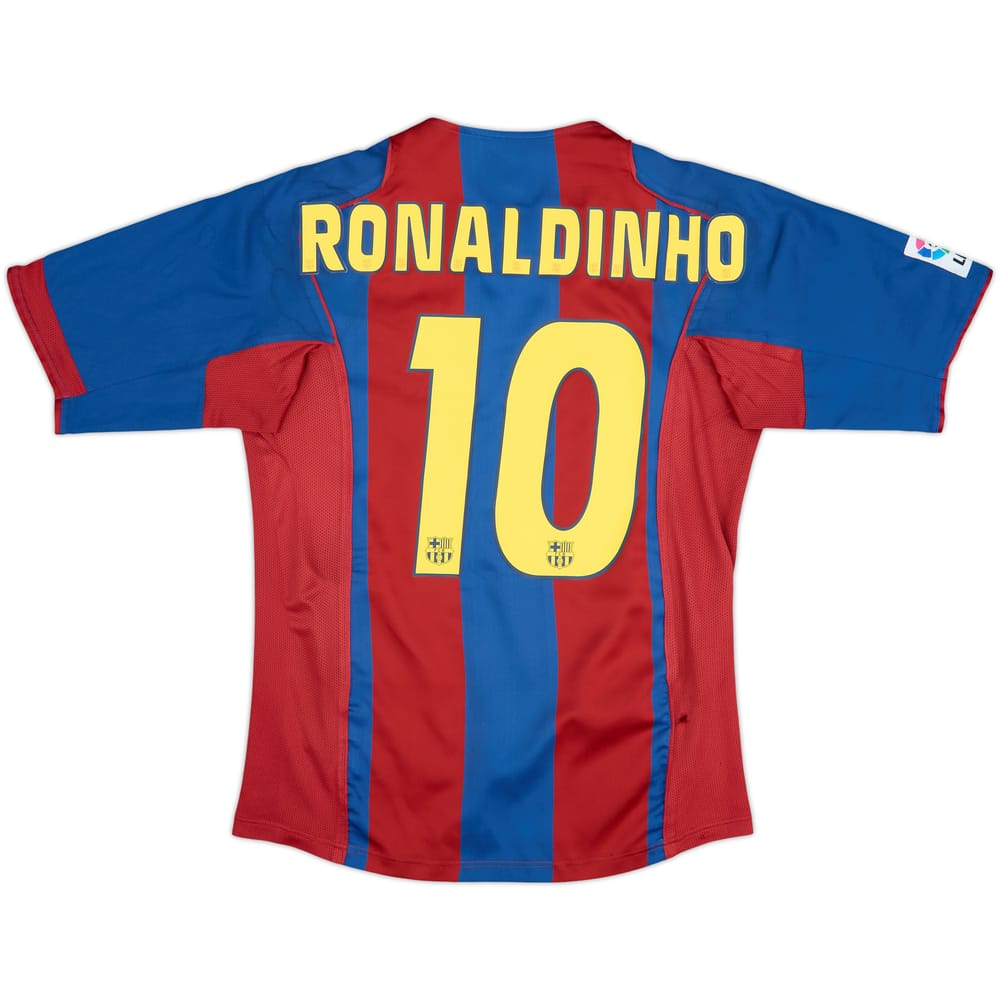 2004-05 Barcelona Home Shirt Ronaldinho #10 - 5/10 - (S)