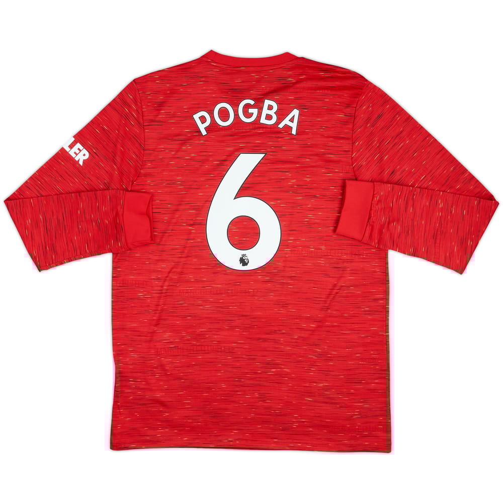 2020-21 Manchester United Home L/S Shirt Pogba #6 - 10/10 - (L)