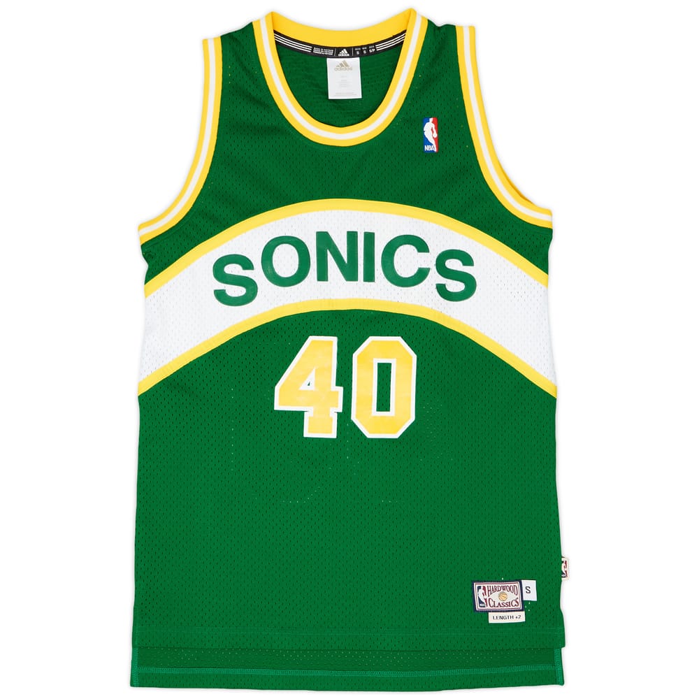 1994-95 Seattle Supersonics Kemp #40 adidas Hardwood Classics Swingman Away Jersey - 6/10 - (S)